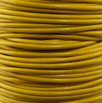 Bright Yellow, 5mm Round Leather Cord, sold by the foot – Nature Beads