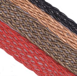 Round braided leather cord Ø6,0mm - antique red brown, 9,09 €